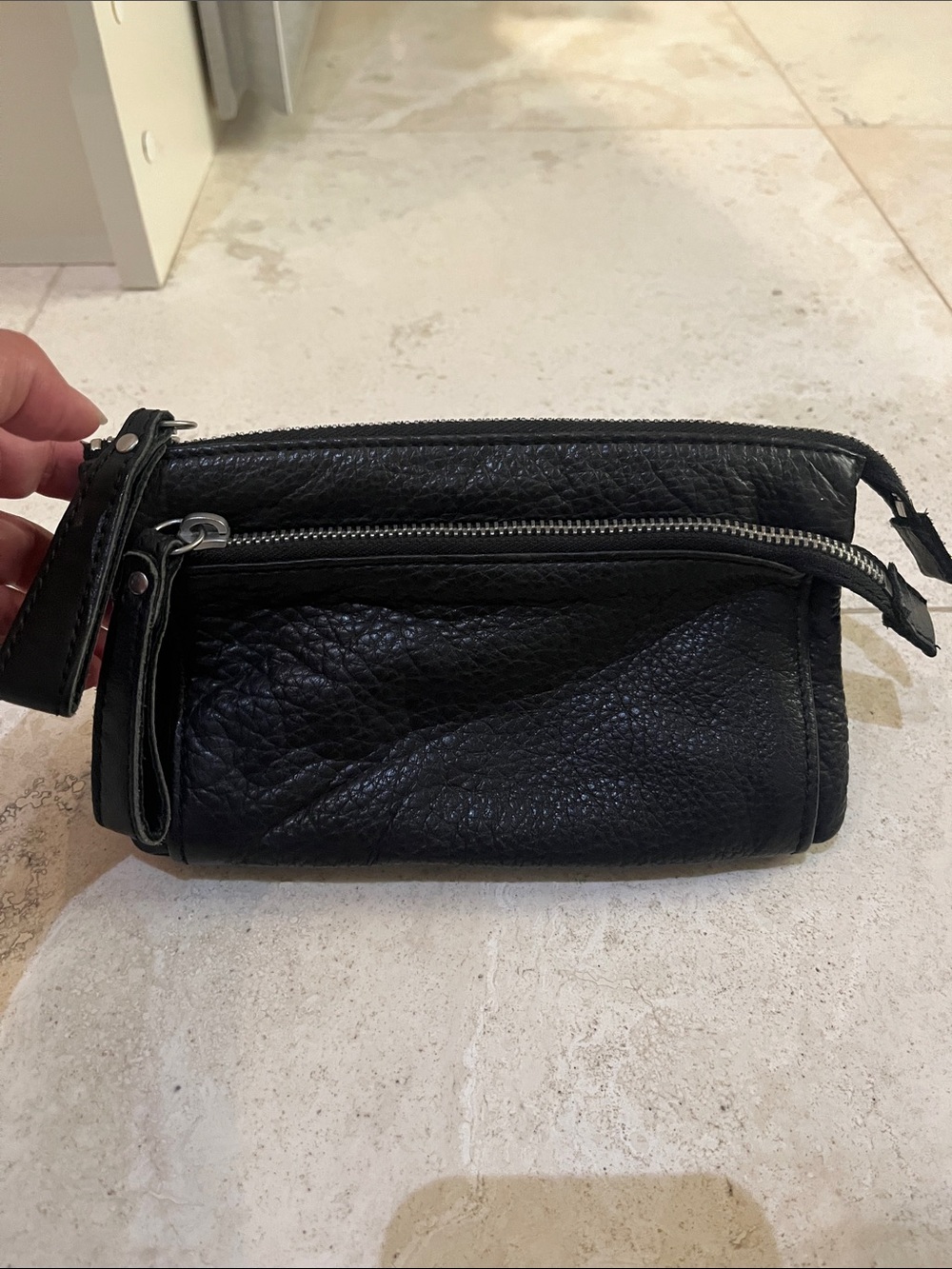 Vintage Liebeskind LK Berlin Black Pebbled Leather Clutch